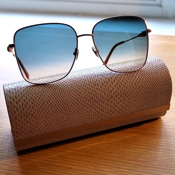 Jimmy Choo Hester Gold/Blue Gradient Square Sunglasses S  display picture 3